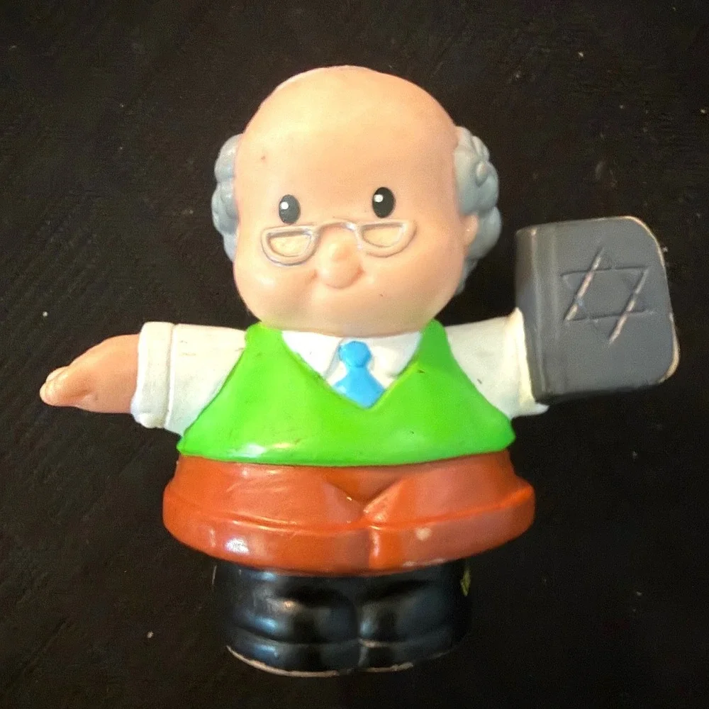 Fisher Price Little People Rabbi Figure Star of David Torah Jewish Hanukkah 2003